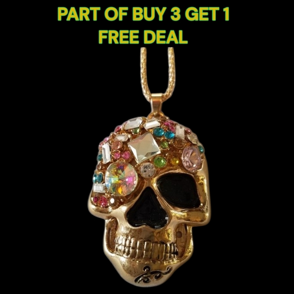 💀Glam Skull Statement Pendant / Necklace - NWOT💀